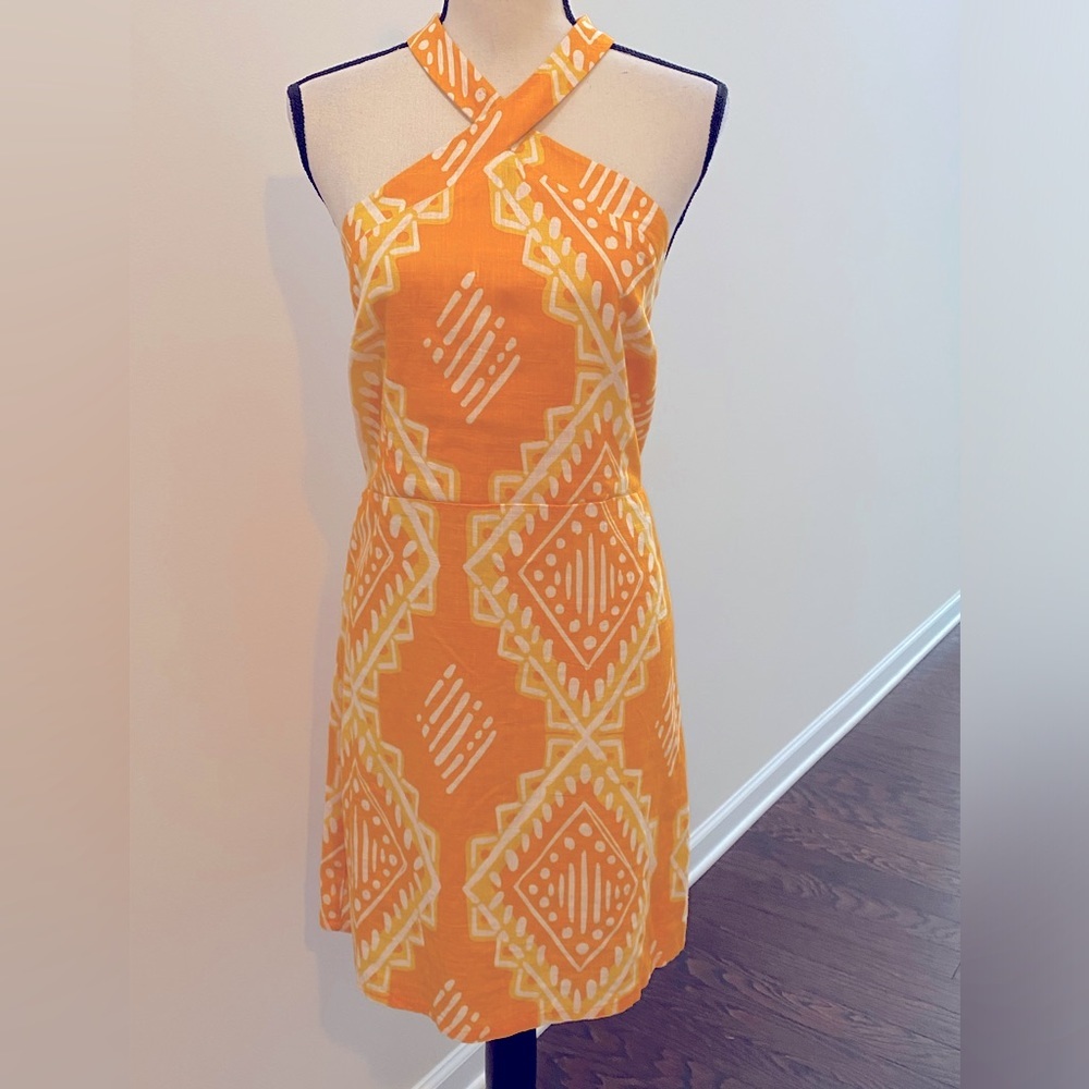 Juniors Rewind Halter Neck Mini Linen Blend Dress Sz XXL NWT